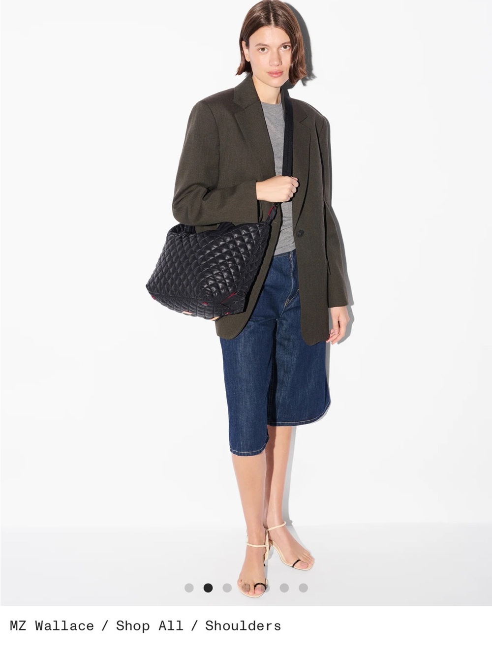 MZ Wallace Black Quilted Crossbody Shoulder Bag